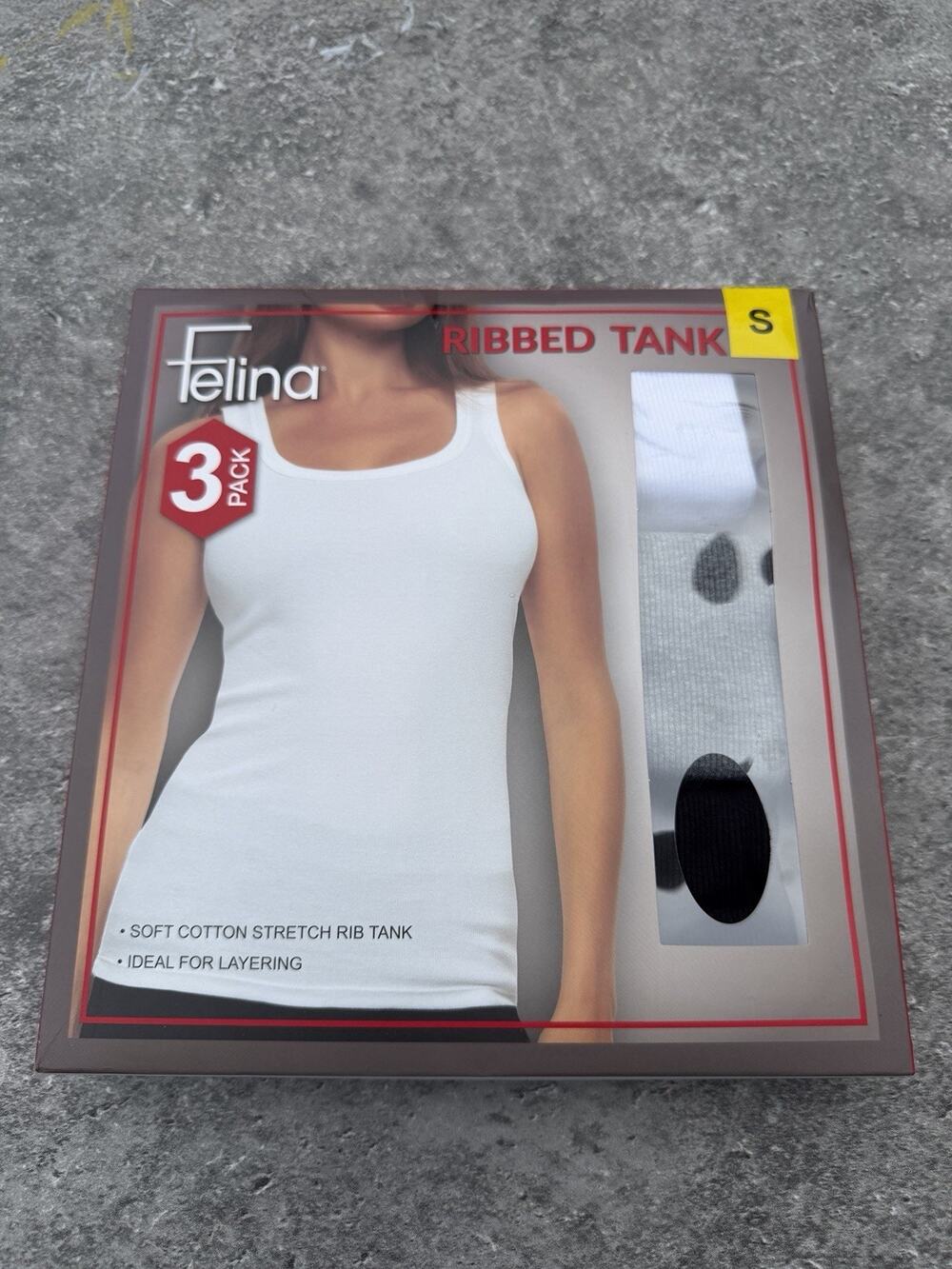 Felina Women's Ribbed Tank, 3-pack Multicolor Small